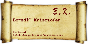 Borsó Krisztofer névjegykártya